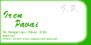 iren pavai business card
